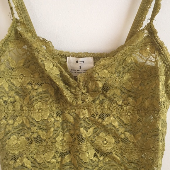 Pins And Needles Green Lace Camisole style Shirt Size S - Picture 2 of 8